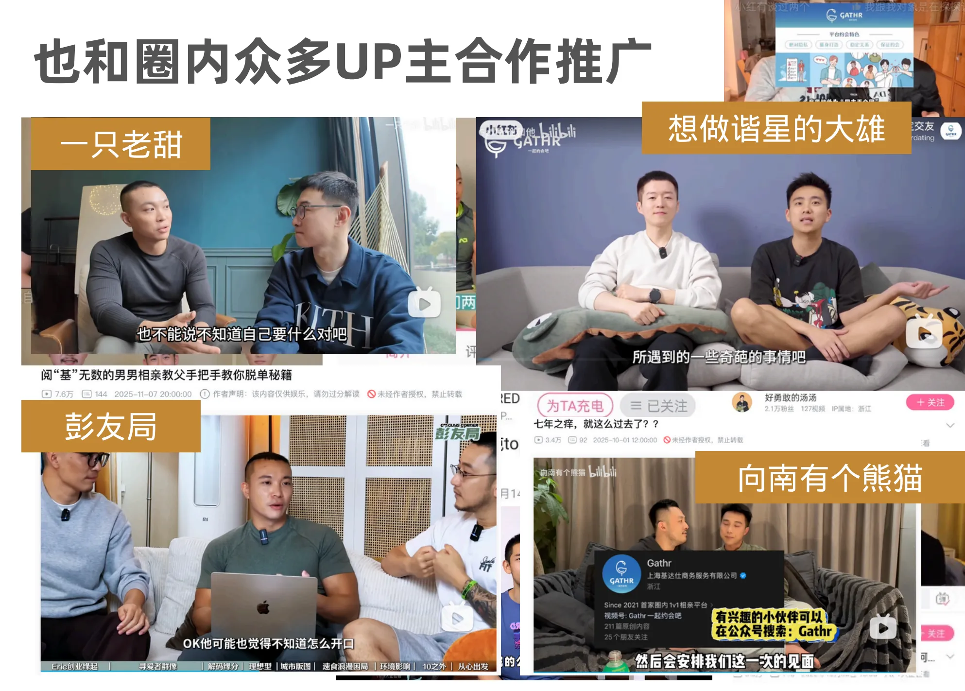 圈内 UP 主合作推广与真实相亲记录